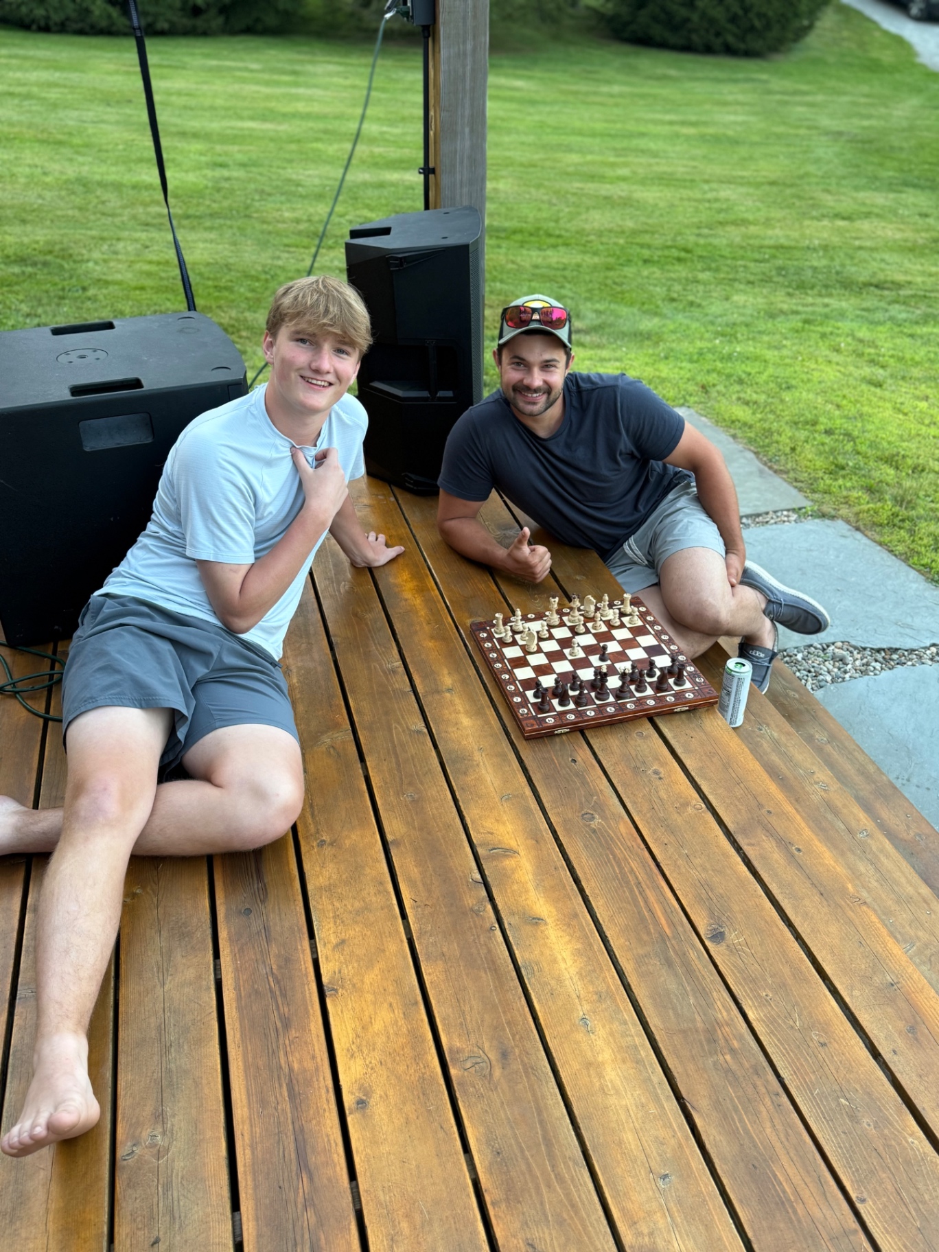 Evening chess on the deck