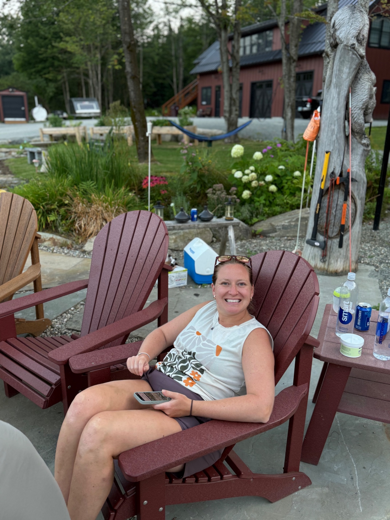 End of the day in the Adirondack chairs