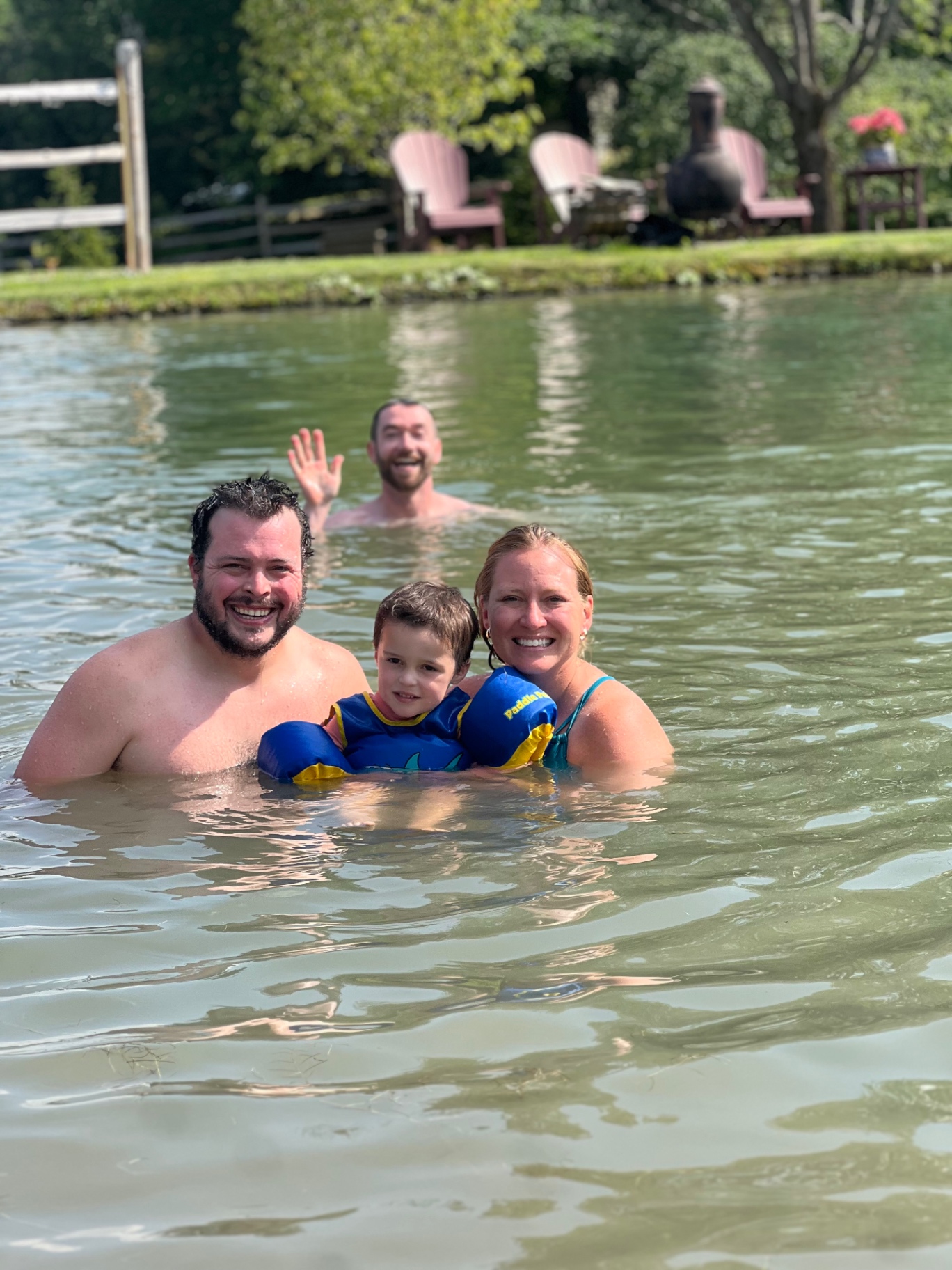 Pond swim back at base camp