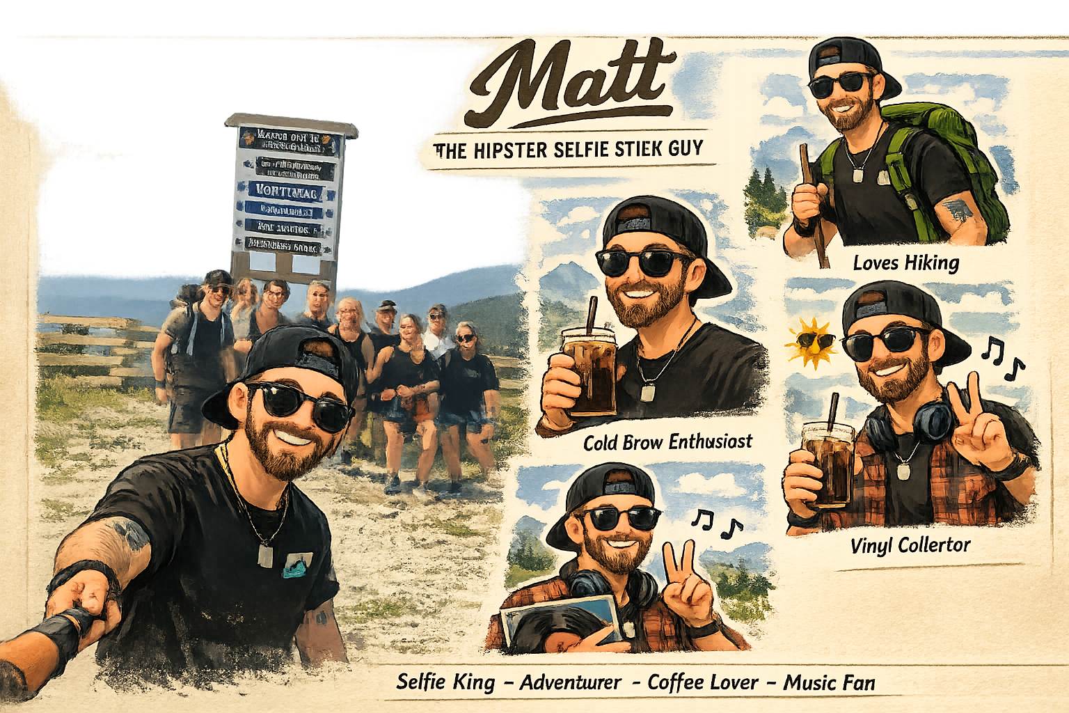 Matt — The Hipster Selfie Stick Guy